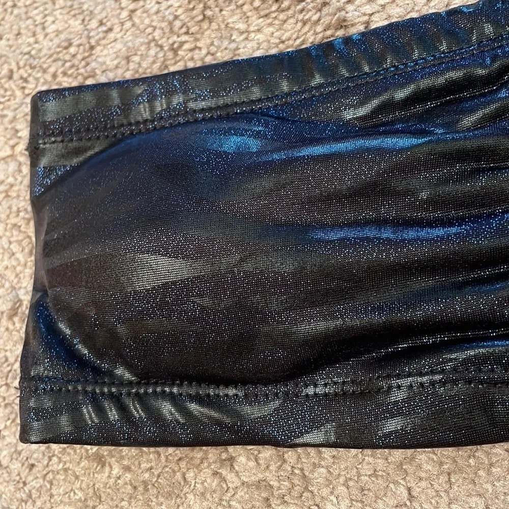 CHARLOTTE RUSE Dark glitter blue/black bandeau bra in women’s size Medium